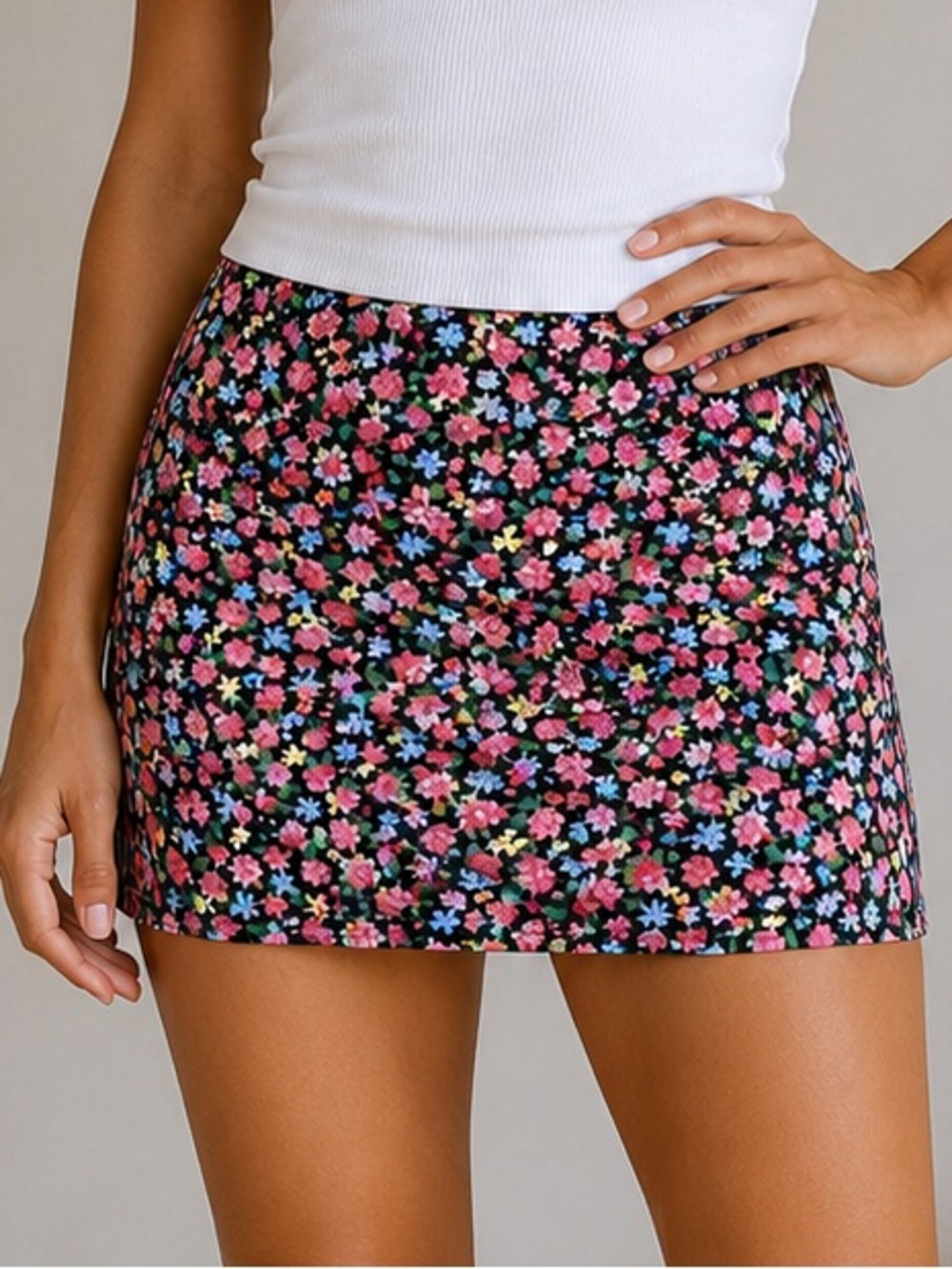 Free People Floral Mini‎ Skirt